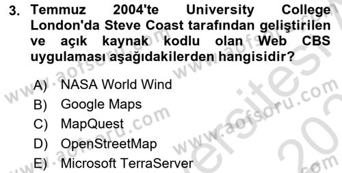 Web Tabanlı CBS Dersi 2024 - 2025 Yılı (Vize) Ara Sınav Soruları 3. Soru