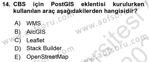 Web Tabanlı CBS Dersi 2024 - 2025 Yılı (Final) Dönem Sonu Sınav Soruları 14. Soru