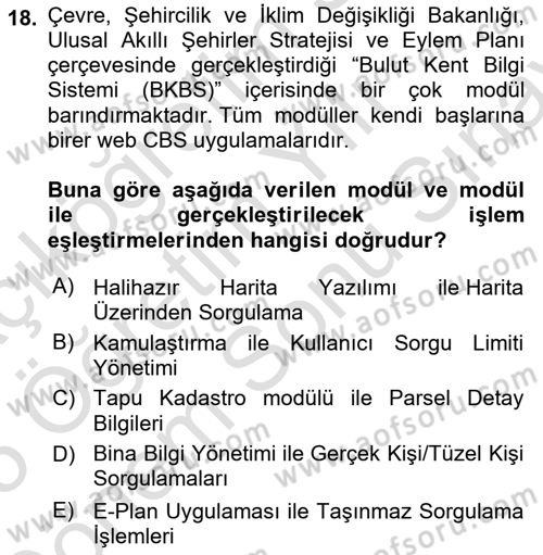 Web Tabanlı CBS Dersi 2024 - 2025 Yılı (Final) Dönem Sonu Sınav Soruları 18. Soru
