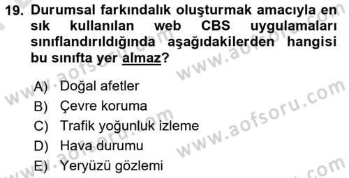 Web Tabanlı CBS Dersi 2024 - 2025 Yılı (Final) Dönem Sonu Sınav Soruları 19. Soru