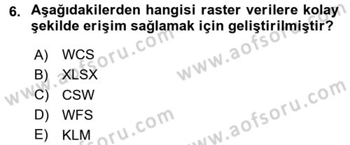 Web Tabanlı CBS Dersi 2024 - 2025 Yılı (Final) Dönem Sonu Sınav Soruları 6. Soru