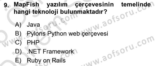 Web Tabanlı CBS Dersi 2024 - 2025 Yılı (Final) Dönem Sonu Sınav Soruları 9. Soru