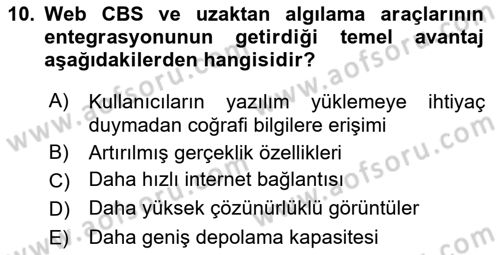 Web Tabanlı CBS Dersi 2024 - 2025 Yılı Yaz Okulu Sınav Soruları 10. Soru