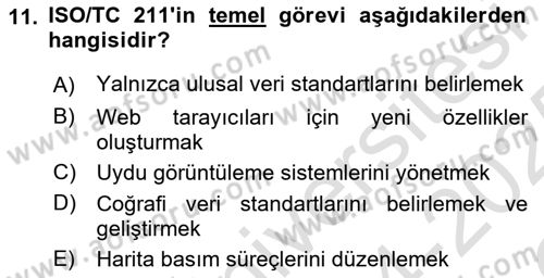 Web Tabanlı CBS Dersi 2024 - 2025 Yılı Yaz Okulu Sınav Soruları 11. Soru