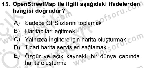 Web Tabanlı CBS Dersi 2024 - 2025 Yılı Yaz Okulu Sınav Soruları 15. Soru