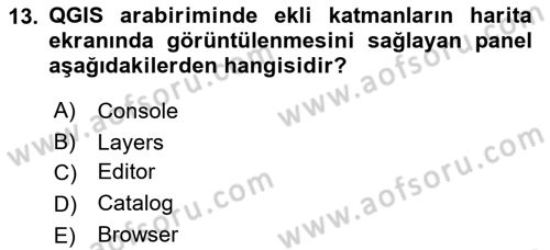 Web Tabanlı CBS Dersi 2025 - 2026 Yılı (Final) Dönem Sonu Sınav Soruları 13. Soru