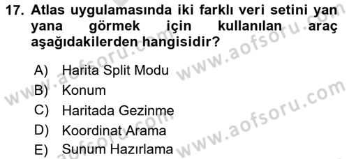 Web Tabanlı CBS Dersi 2025 - 2026 Yılı (Final) Dönem Sonu Sınav Soruları 17. Soru