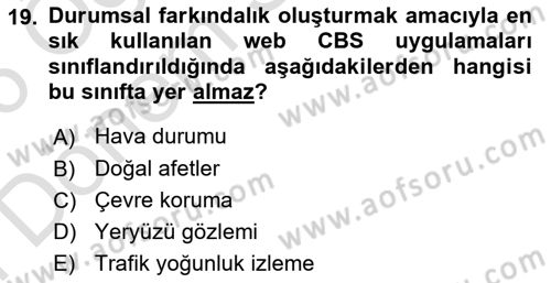 Web Tabanlı CBS Dersi 2025 - 2026 Yılı (Final) Dönem Sonu Sınav Soruları 19. Soru
