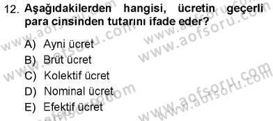 Sosyal Politika Dersi 2012 - 2013 Yılı (Vize) Ara Sınav Soruları 12. Soru
