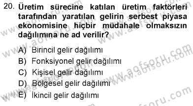 Sosyal Politika Dersi 2012 - 2013 Yılı (Vize) Ara Sınav Soruları 20. Soru