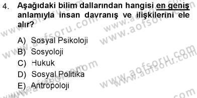 Sosyal Politika Dersi 2012 - 2013 Yılı (Vize) Ara Sınav Soruları 4. Soru