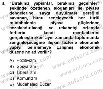 Sosyal Politika Dersi 2012 - 2013 Yılı (Vize) Ara Sınav Soruları 6. Soru