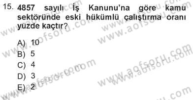 Sosyal Politika Dersi 2012 - 2013 Yılı Tek Ders Sınav Soruları 15. Soru