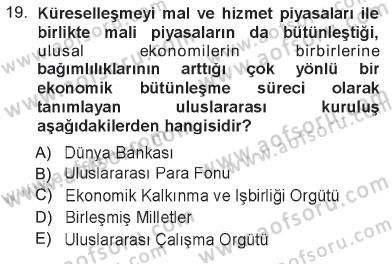 Sosyal Politika Dersi 2012 - 2013 Yılı Tek Ders Sınav Soruları 19. Soru