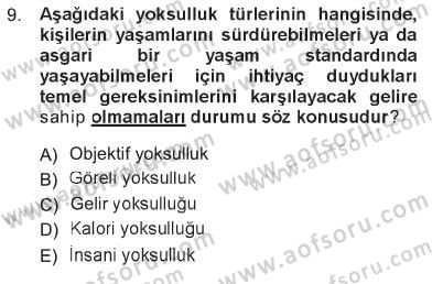Sosyal Politika Dersi 2012 - 2013 Yılı Tek Ders Sınav Soruları 9. Soru