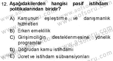 Sosyal Politika Dersi 2013 - 2014 Yılı (Vize) Ara Sınav Soruları 12. Soru