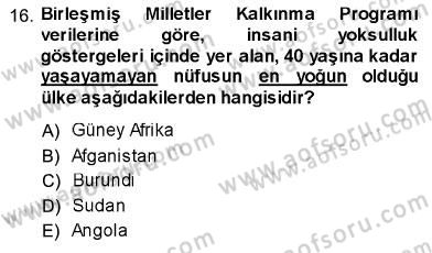 Sosyal Politika Dersi 2013 - 2014 Yılı (Vize) Ara Sınav Soruları 16. Soru