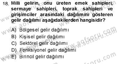 Sosyal Politika Dersi 2013 - 2014 Yılı (Vize) Ara Sınav Soruları 18. Soru