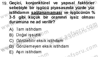 Sosyal Politika Dersi 2013 - 2014 Yılı (Vize) Ara Sınav Soruları 19. Soru