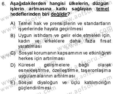 Sosyal Politika Dersi 2013 - 2014 Yılı (Vize) Ara Sınav Soruları 6. Soru