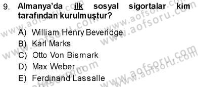 Sosyal Politika Dersi 2013 - 2014 Yılı (Final) Dönem Sonu Sınav Soruları 9. Soru