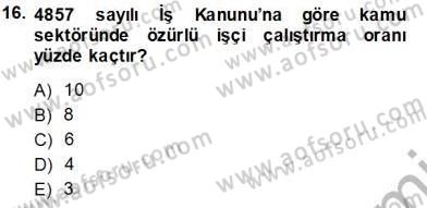 Sosyal Politika Dersi 2013 - 2014 Yılı Tek Ders Sınav Soruları 16. Soru