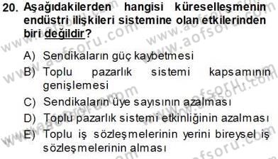 Sosyal Politika Dersi 2013 - 2014 Yılı Tek Ders Sınav Soruları 20. Soru