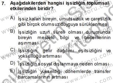 Sosyal Politika Dersi 2013 - 2014 Yılı Tek Ders Sınav Soruları 7. Soru