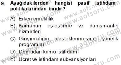 Sosyal Politika Dersi 2013 - 2014 Yılı Tek Ders Sınav Soruları 9. Soru