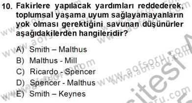 Sosyal Politika Dersi 2014 - 2015 Yılı (Vize) Ara Sınav Soruları 10. Soru
