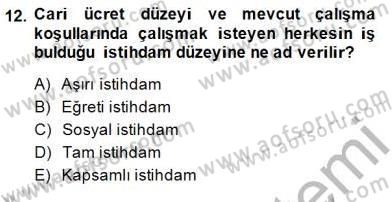 Sosyal Politika Dersi 2014 - 2015 Yılı (Vize) Ara Sınav Soruları 12. Soru