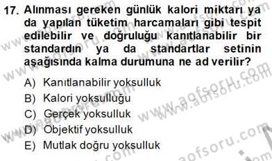 Sosyal Politika Dersi 2014 - 2015 Yılı (Vize) Ara Sınav Soruları 17. Soru