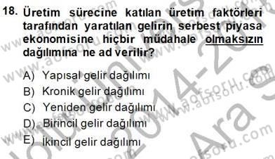 Sosyal Politika Dersi 2014 - 2015 Yılı (Vize) Ara Sınav Soruları 18. Soru