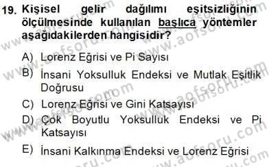 Sosyal Politika Dersi 2014 - 2015 Yılı (Vize) Ara Sınav Soruları 19. Soru