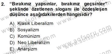 Sosyal Politika Dersi 2014 - 2015 Yılı (Final) Dönem Sonu Sınavı 2. Soru