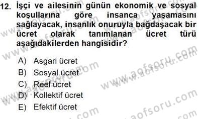 Sosyal Politika Dersi 2015 - 2016 Yılı (Vize) Ara Sınav Soruları 12. Soru