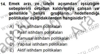 Sosyal Politika Dersi 2015 - 2016 Yılı (Vize) Ara Sınav Soruları 14. Soru