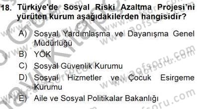 Sosyal Politika Dersi 2015 - 2016 Yılı (Vize) Ara Sınav Soruları 18. Soru