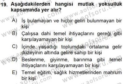 Sosyal Politika Dersi 2015 - 2016 Yılı (Vize) Ara Sınav Soruları 19. Soru