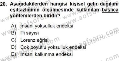 Sosyal Politika Dersi 2015 - 2016 Yılı (Vize) Ara Sınav Soruları 20. Soru