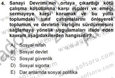 Sosyal Politika Dersi 2015 - 2016 Yılı (Vize) Ara Sınav Soruları 4. Soru