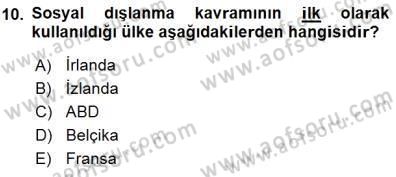 Sosyal Politika Dersi 2015 - 2016 Yılı (Final) Dönem Sonu Sınav Soruları 10. Soru