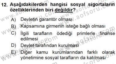 Sosyal Politika Dersi 2015 - 2016 Yılı (Final) Dönem Sonu Sınav Soruları 12. Soru