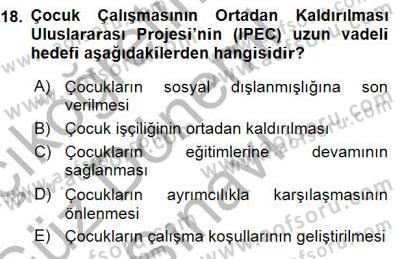 Sosyal Politika Dersi 2015 - 2016 Yılı (Final) Dönem Sonu Sınav Soruları 18. Soru