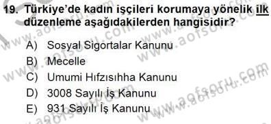 Sosyal Politika Dersi 2015 - 2016 Yılı (Final) Dönem Sonu Sınav Soruları 19. Soru