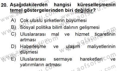 Sosyal Politika Dersi 2015 - 2016 Yılı (Final) Dönem Sonu Sınav Soruları 20. Soru