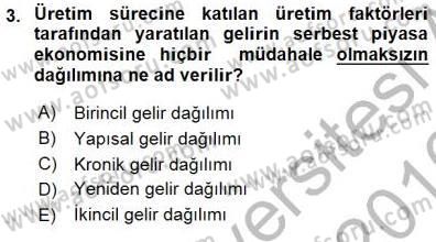 Sosyal Politika Dersi 2015 - 2016 Yılı (Final) Dönem Sonu Sınav Soruları 3. Soru