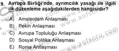 Sosyal Politika Dersi 2015 - 2016 Yılı (Final) Dönem Sonu Sınav Soruları 9. Soru