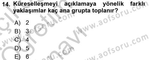 Sosyal Politika Dersi 2016 - 2017 Yılı 3 Ders Sınav Soruları 14. Soru