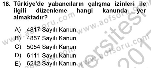 Sosyal Politika Dersi 2016 - 2017 Yılı 3 Ders Sınav Soruları 18. Soru